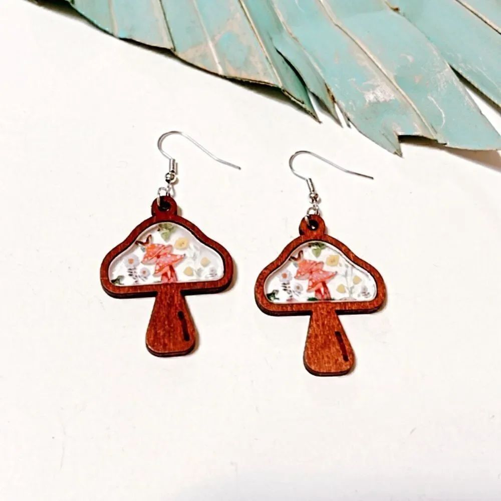 mushroom dangle earrings S165
